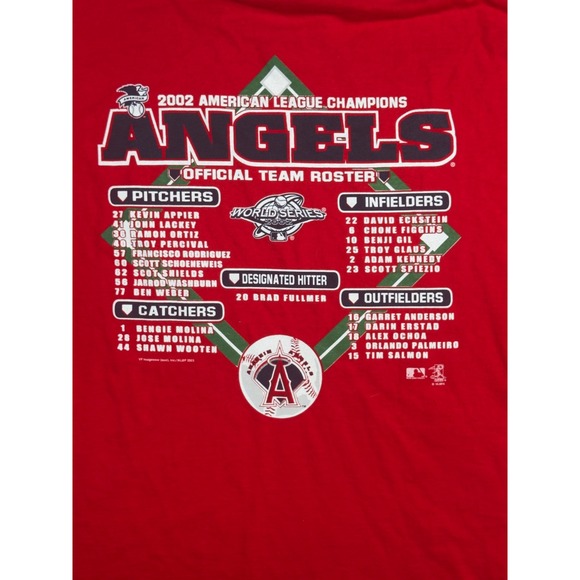Vintage 2002 Anaheim Angels AL Champions Lee Sport T-Shirt Red 2XL MLB - Picture 5 of 16